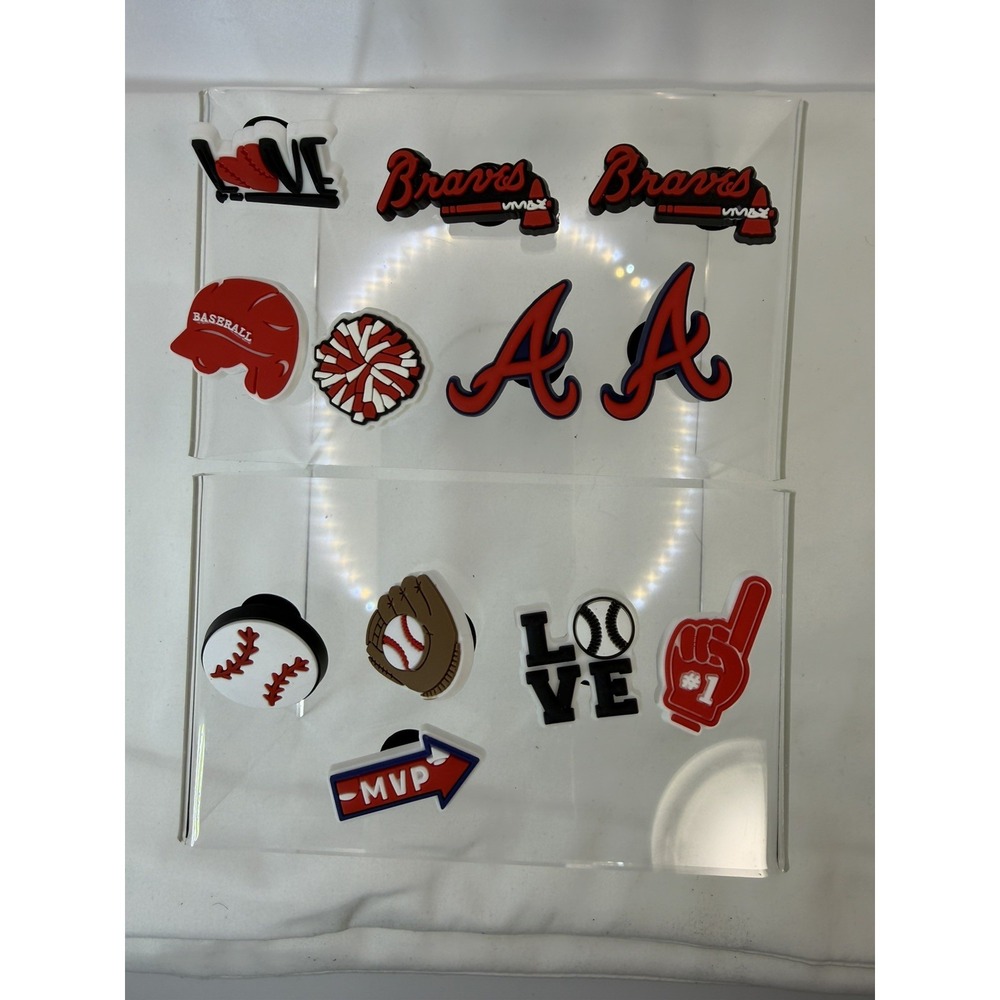 Atlanta Braves Baseball Team Charm For Crocs Shoe Charms - 12 Pieces